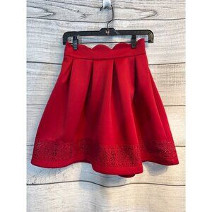 Francesca Blue Rain Skirt With Lace Hem & Scalloped Waist Size S